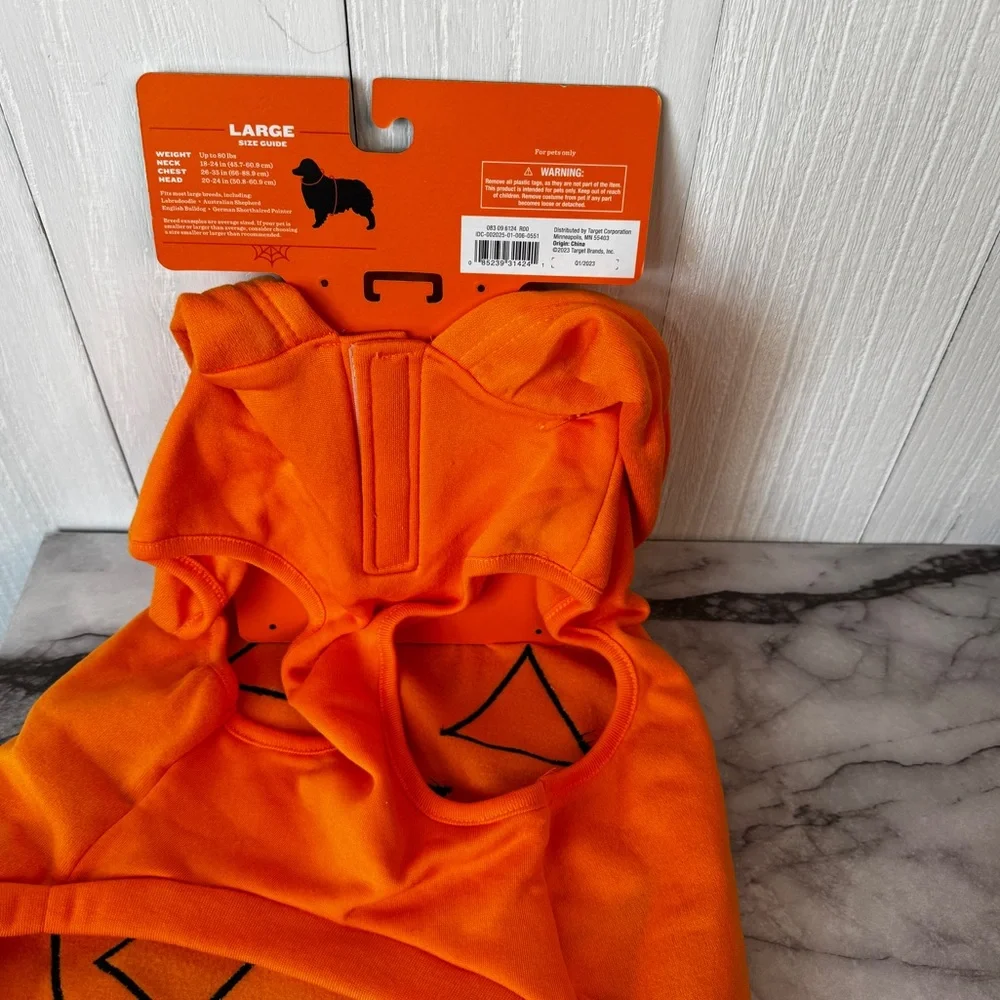 Reflective Jack-O-Lantern Pumpkin Hoodie Pet Costume, Dog/Cat Hyde & Eek!